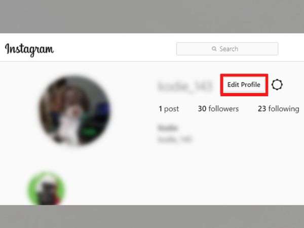 Tap on your Instagram account “Edit Profile” option.