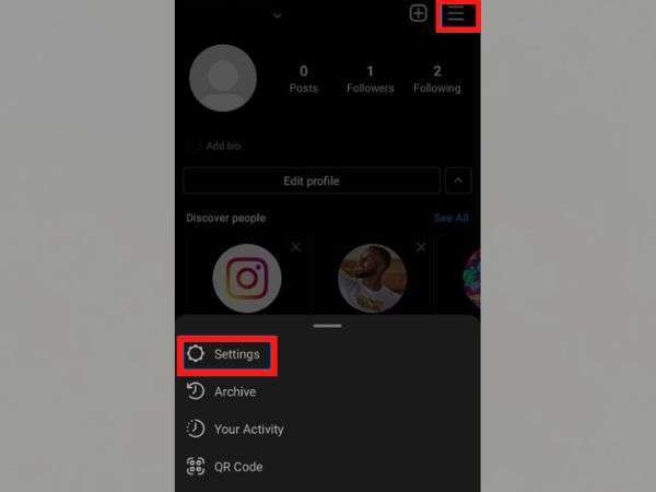 Tap the “Hamburger Menu” and select “Settings.”