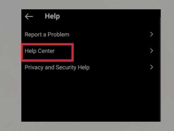 Tap on “Help” and then, tap on the “Help Center” option.