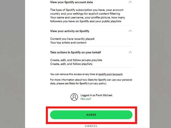 log in with your Spotify account and click agree