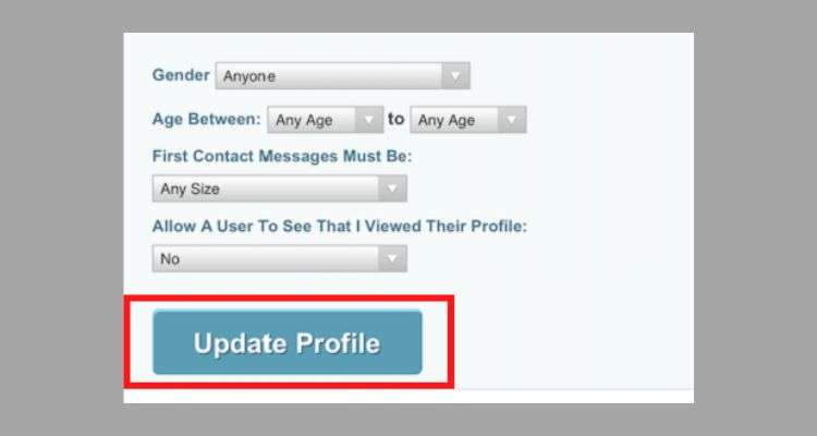 Tap on ‘Update Profile’ option on the POF’s iPhone app.