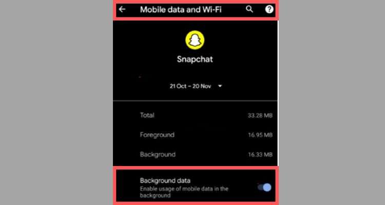 Tap on “Data Usage > Connections settings, and Mobile Data Usage” to enable “Background data.”