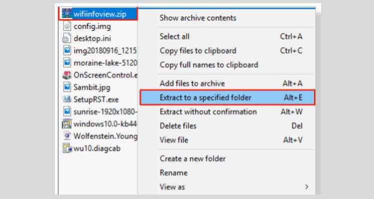 Extract to a specified folder