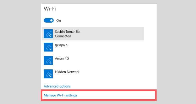 Manage Wi-Fi Settings