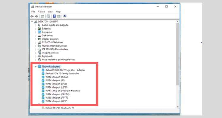 Network Adapter and its expanded options